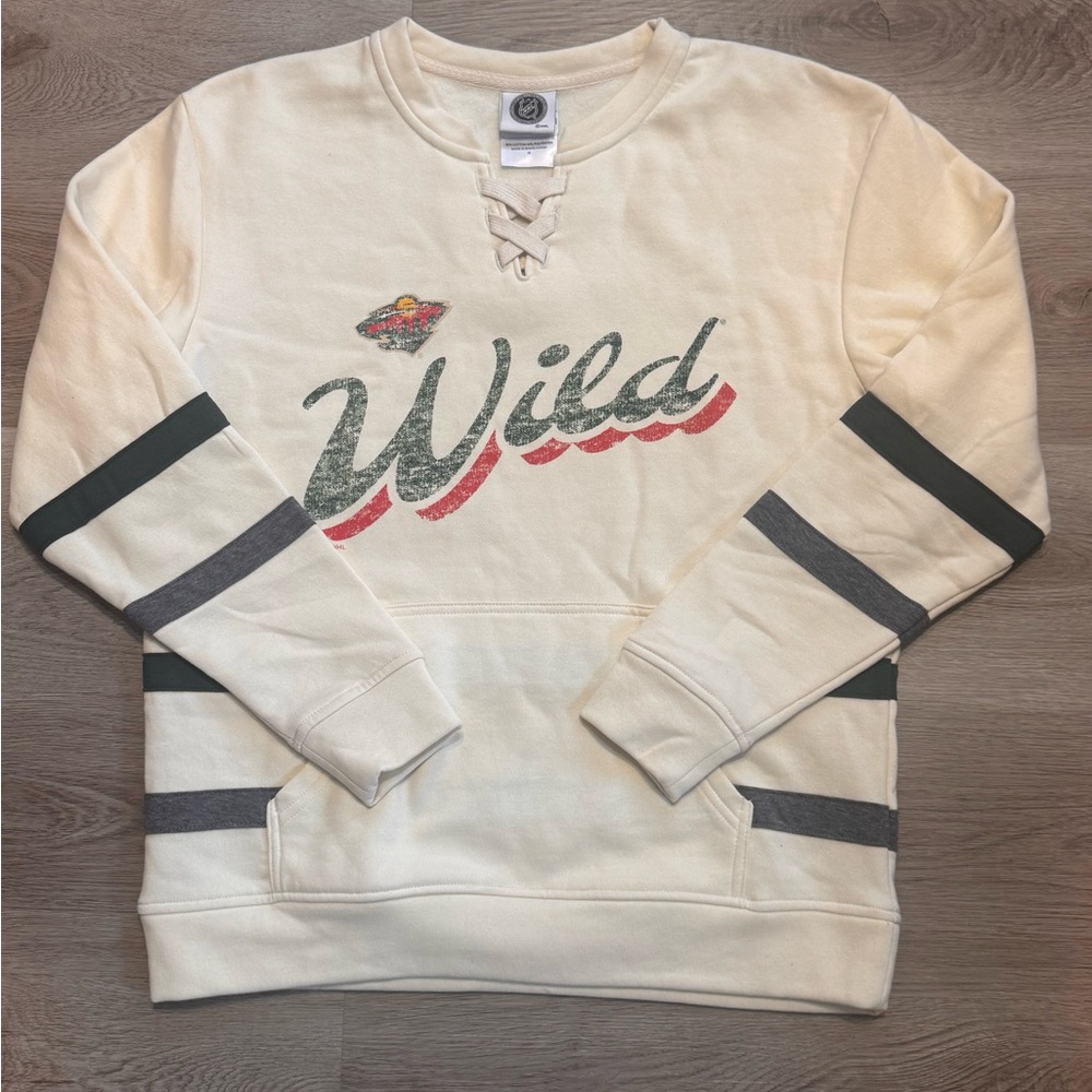 Women’s NHL Minnesota Wild Long Sleeve Fleece Pullover Sweatshirt